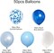 Royal Blue Confetti Latex Balloons, 50pcs 12 inch Light Blue Baby Blue and White Party Balloons for Birthday Wedding Party Decoration